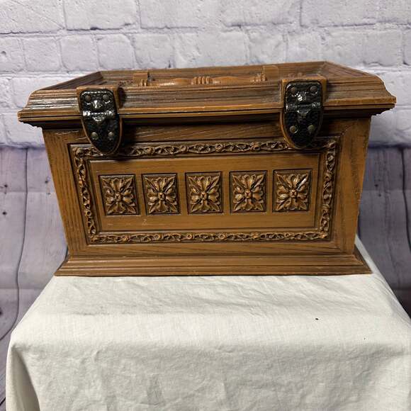 Vintage Max Klein Sewing Box Faux Wood SC 1280 - , - Picture 4 of 6